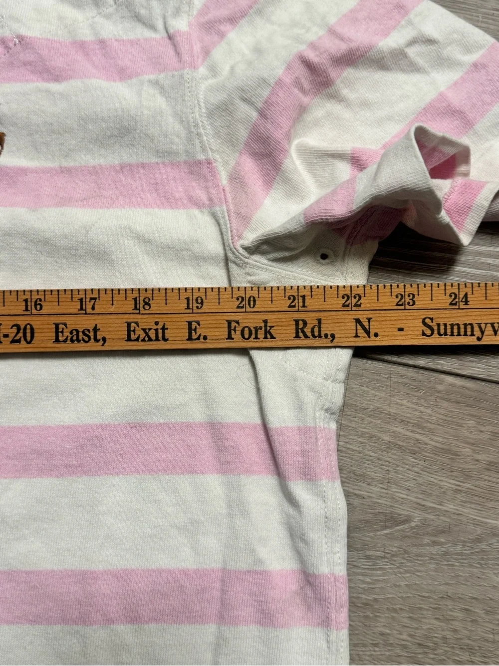 Ralph Lauren vtg rugby Pink & White Striped Polo Shirt